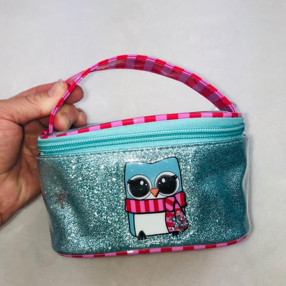 NWT Claire’s Owl Glitter Accessories Bag - Picture 3 of 7